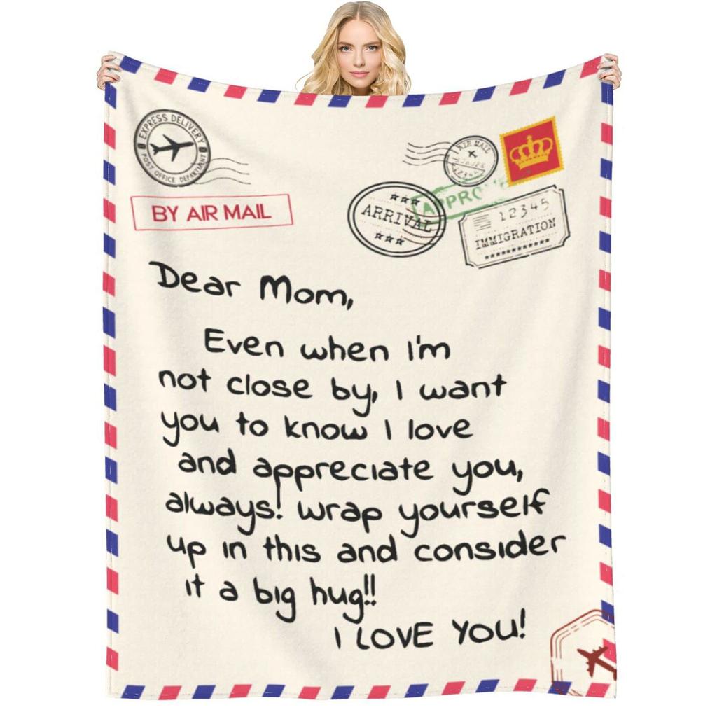 Flannel Digital Print Pattern Blanket Letter Envelope To Mother Gift Blanket