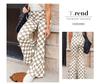 Shiying Checkered High Waist Wide Leg Pants - Casual, Fashionable, Versatile, Simple European and American Style.