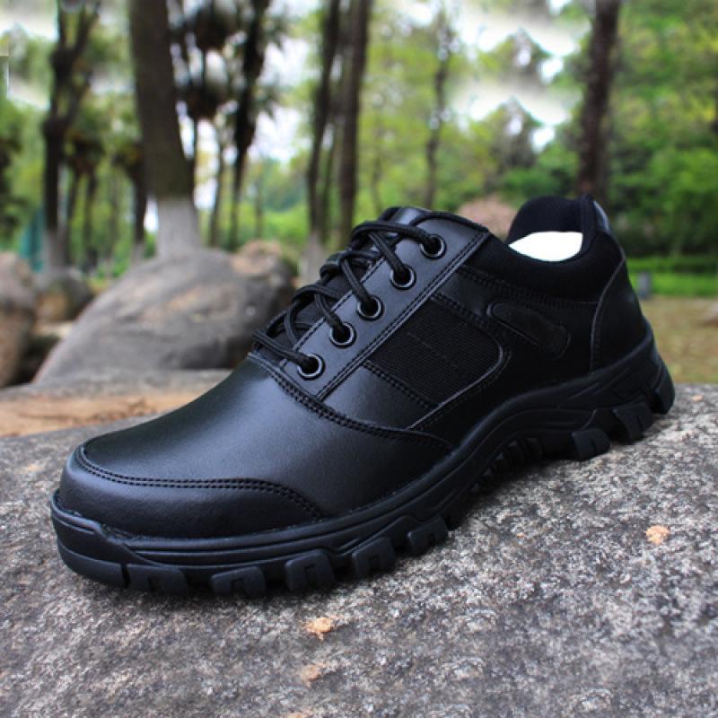 Низкие тренировочные кроссовки для патрулирования безопасности мужские черные дышащие повседневные спортивные беговые кроссовки легкие нескользящие мужские кожаные туфли 36 4565₽