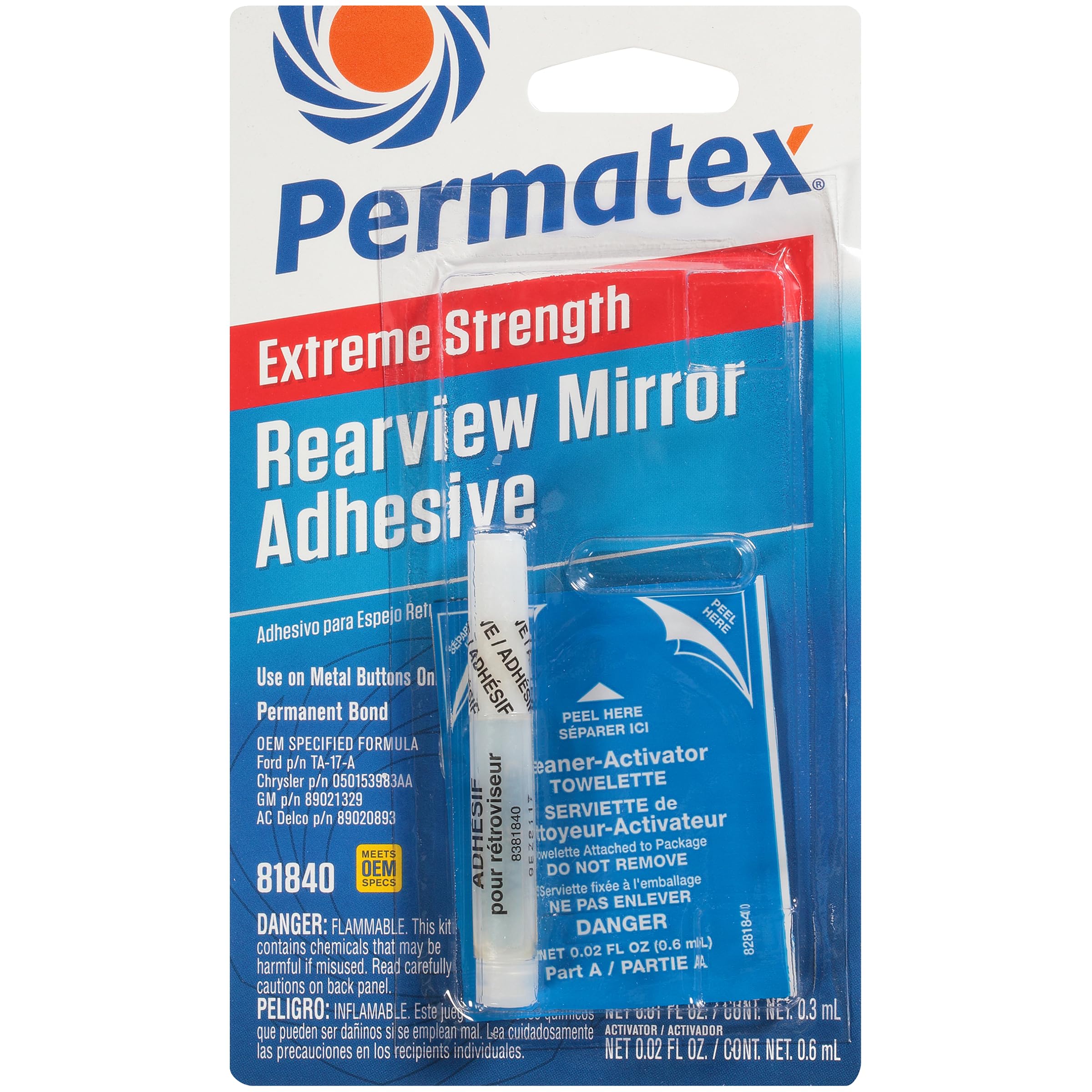 

Permatex Extreme Rearview Mirror Pro Strength Adhesive Kit Single Unit 81840