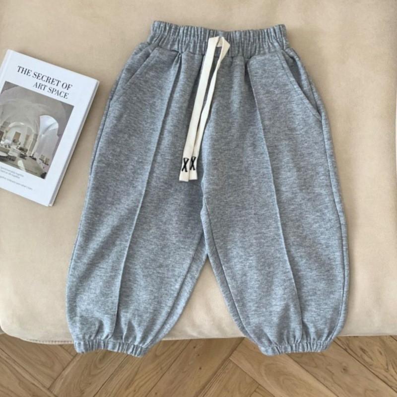 Kids Casual Pants Unisex Soft Cotton Blend Loose Fit Sporty Stitched Design