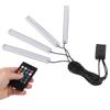 Interior Car Ambient Light 4 Lines Multifunction Microphone Universal Colorful Car Sole LED Lamp