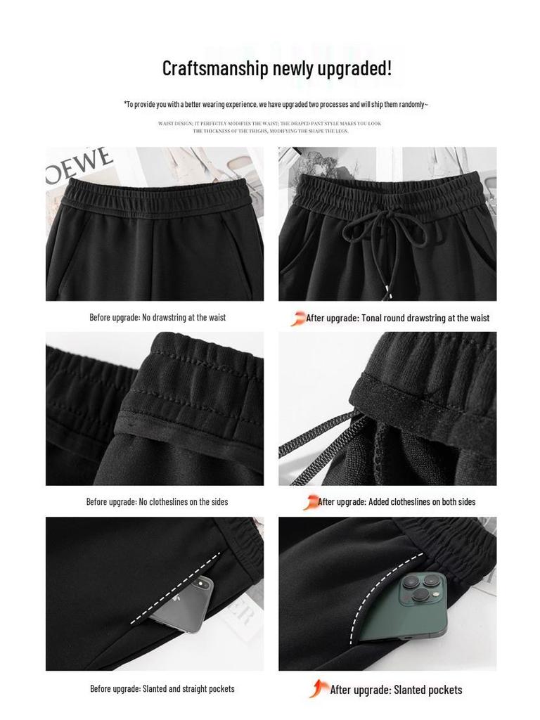 Women's Slimming Wide-Leg Micro-Flare Sports Pants - Spring 2026 Petite Warm Casual Sweatpants