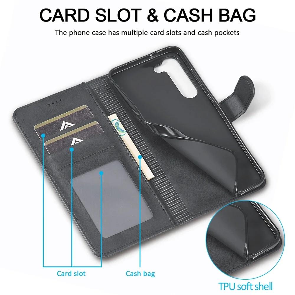 Leather Wallet Phone Cover Magnetic Flip Case Cards Slot For Samsung Galaxy S25 S23 Ultra S24 S22 Plus S21 FE A34 A54 A55 A14 A15