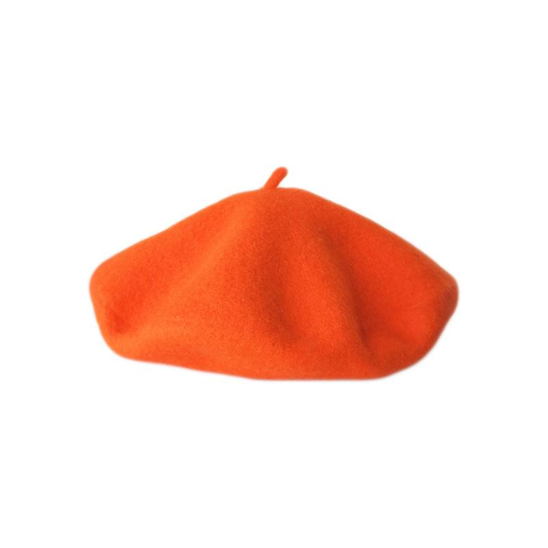 

Берет для большого обхвата головы, маленькая шляпка горячей девушки, женская осенне-зимняя универсальная британская ретро шляпа художника One Size оранжевый