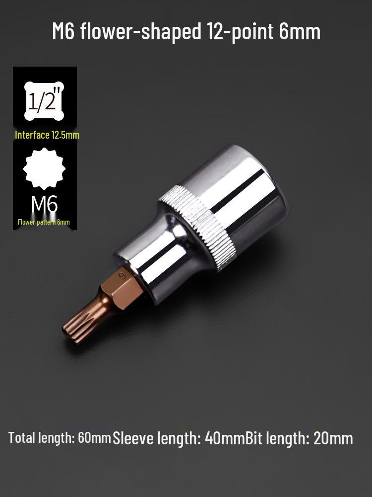 Pflaumenblüten M10 Vielzahn-Schlüssel & Sechskant-Schraubendreher-Set, 12-Punkt-Winkel, M14 Blütenförmiges Werkzeug