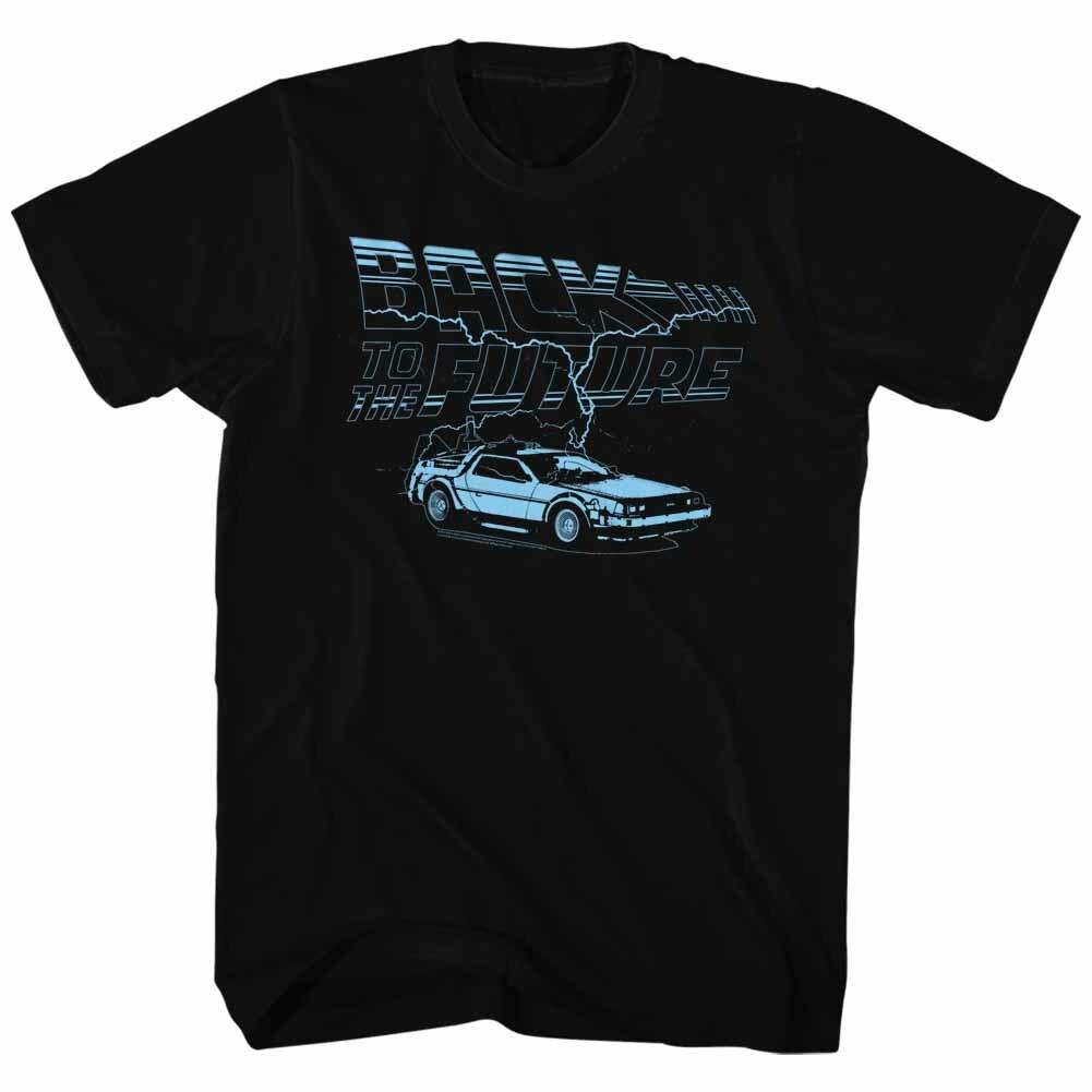 Back To The Future Movie DeLorean Ride The Lightning Men T Shirt L