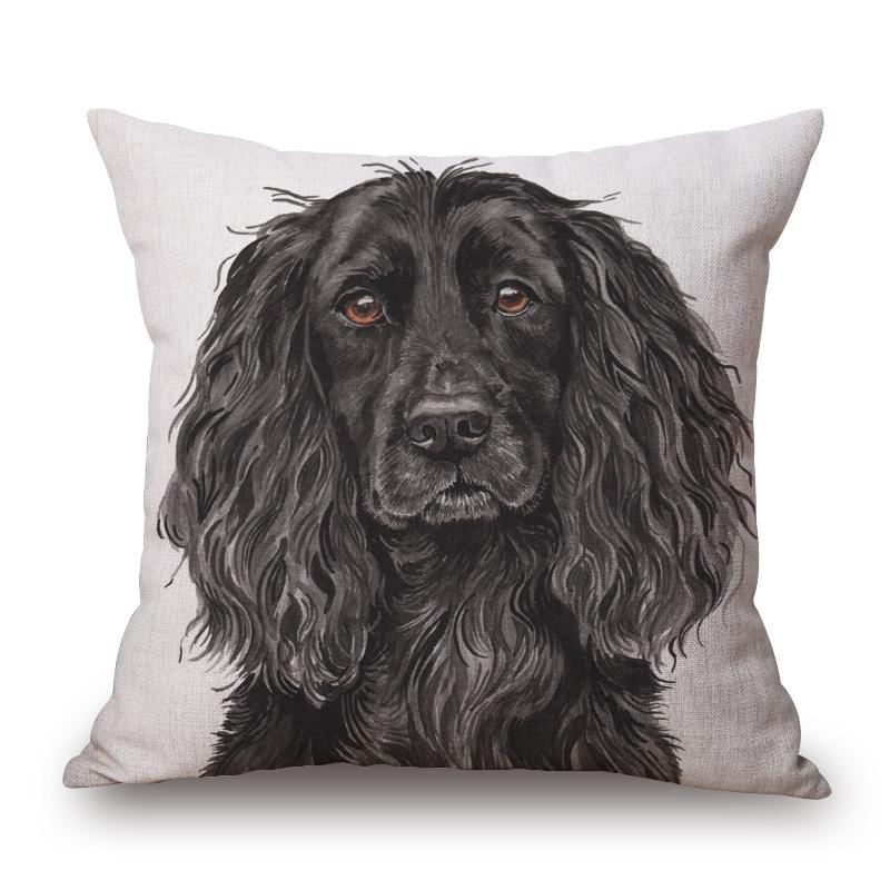 Hand Painting Animals Cushion Covers Bulldog Bull Terrier Labradoodle Dog Cat Print Decorative Pillow Case