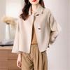 Cappotto Corto da Donna in Lana Double-Face - Elegante e Vestibilità Larga per Autunno/Inverno 2025