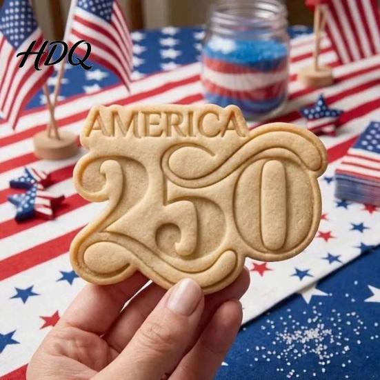 Commemorative Theme Ornament 250th Anniversary Cookies with 3D Deep Embossed Texture Collectible 1776-2026 Decorations Ideal Independence Day Gift