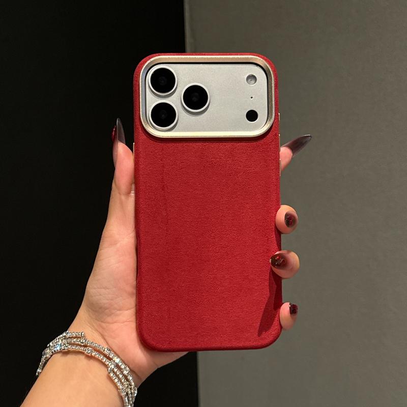 Premium Itanlian Sueded Leather Case For iPhone Air 17 Pro Max Magsafe Compatibility Metal Camera Bezel Cozy Grip Back Cover