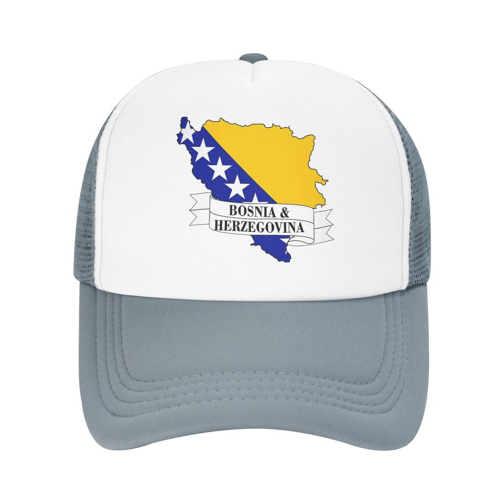 Bosnia and Herzegovina Flag Map Mesh Baseball Cap Adult Outdoor Sun Hat Hats Breathable Summer Trucker Hats