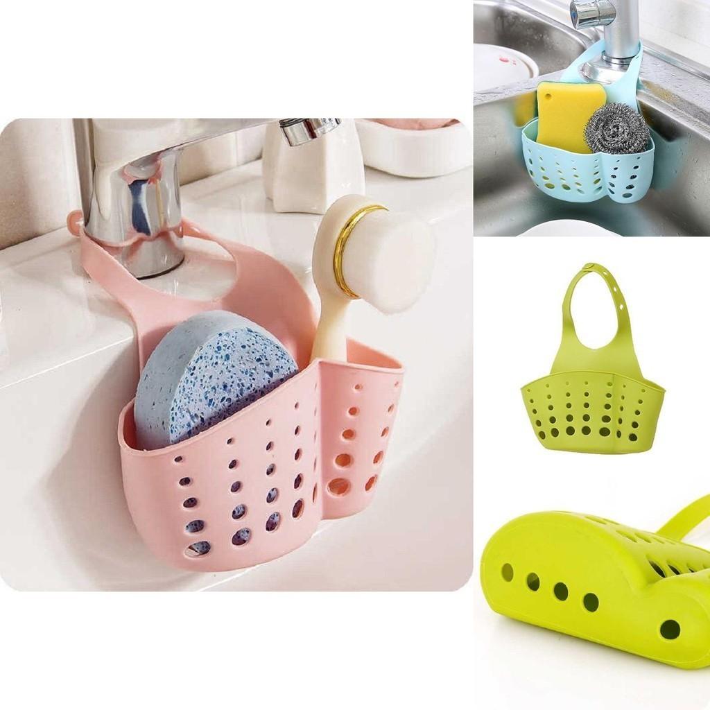Versatile Kitchen Sink Soap Sponge Holder With Adjustable Strap For Easy Organizing