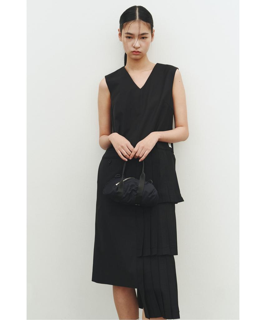 Recorde Pleats Layered Sleeveless Dress_Rqdam25565Bkx