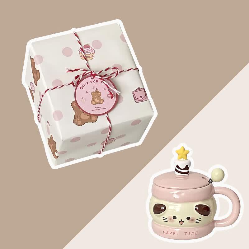 Cute Star Ceramic Mug with Coaster Gift Set