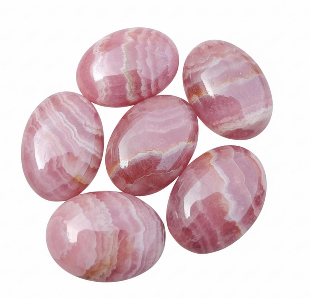 Natürliche Rhodochrosit Ovale Cabochons - Rosa & Weiße Edelsteine für die Schmuckherstellung