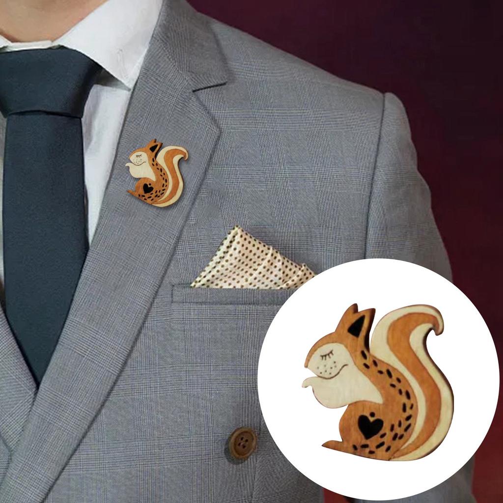 1 buc. Broșă de animale sculptată în lemn Pin Broșă din lemn de animale din desene animate Broșă retro creativă pentru femei, Clip pentru șal, cadou pentru fată pentru pulover