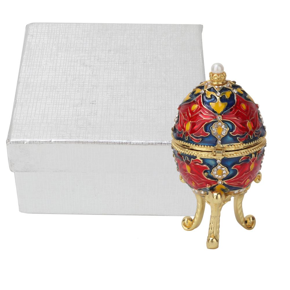 Hilitand Jewelry Organizer Diamante Trinket Box Vintage Da Collezione Smaltato Di Pasqua Decorazione Artigianato Blue