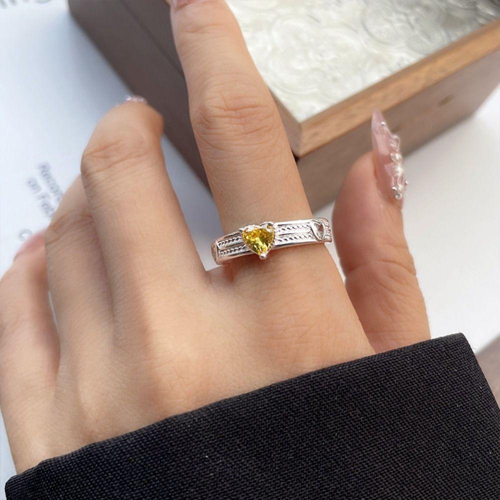 Simple Design Zircon Ring Minimalist Handmade Gemstone Ring Opal Ring Party Jewelry
