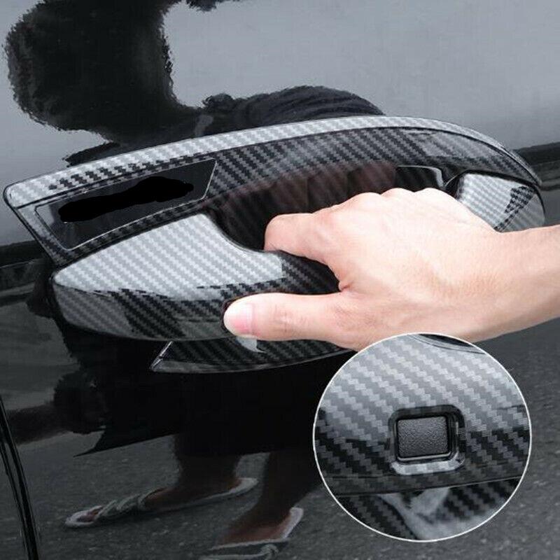 Carbon Fiber 4PCS Exterior Door Handle Bowl Cover Trim For KIA K5 2020-2023