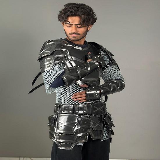 Dwarven Blackened Medieval  Knight Half Suit Battle Warrior Halloween Costume  Best Gift For him
