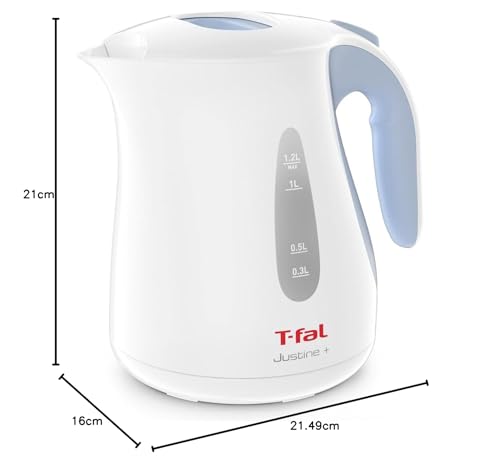 T-fal Electric Kettle, 1.2L, Large Capacity, "Justin Plus Sky Blue" KO4904JP