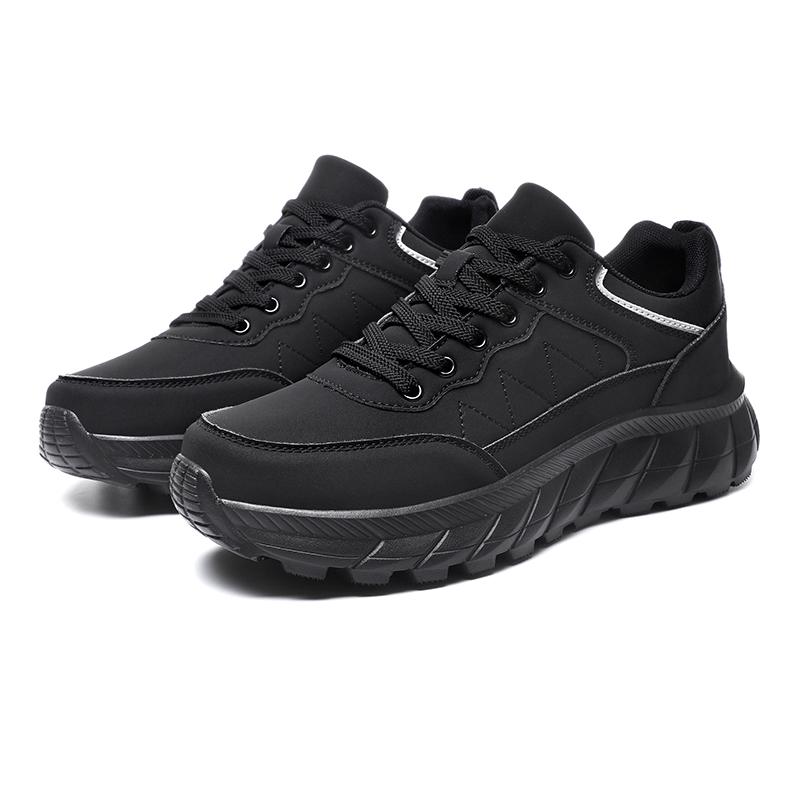 

TUINANLE мужские скальные туфли дышащие водонепроницаемые кожаные туфли для мужчин повседневные кроссовки на платформе со шнуровкой 44 чёрный