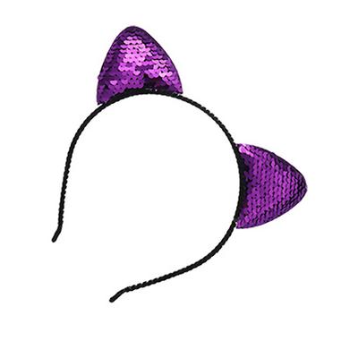 Glitter Can Sequins Cat Ear Girl Hairband Headband Hair Hoop for Girls Women Cat Ear Hair Bands Halloween Headdress Gifts