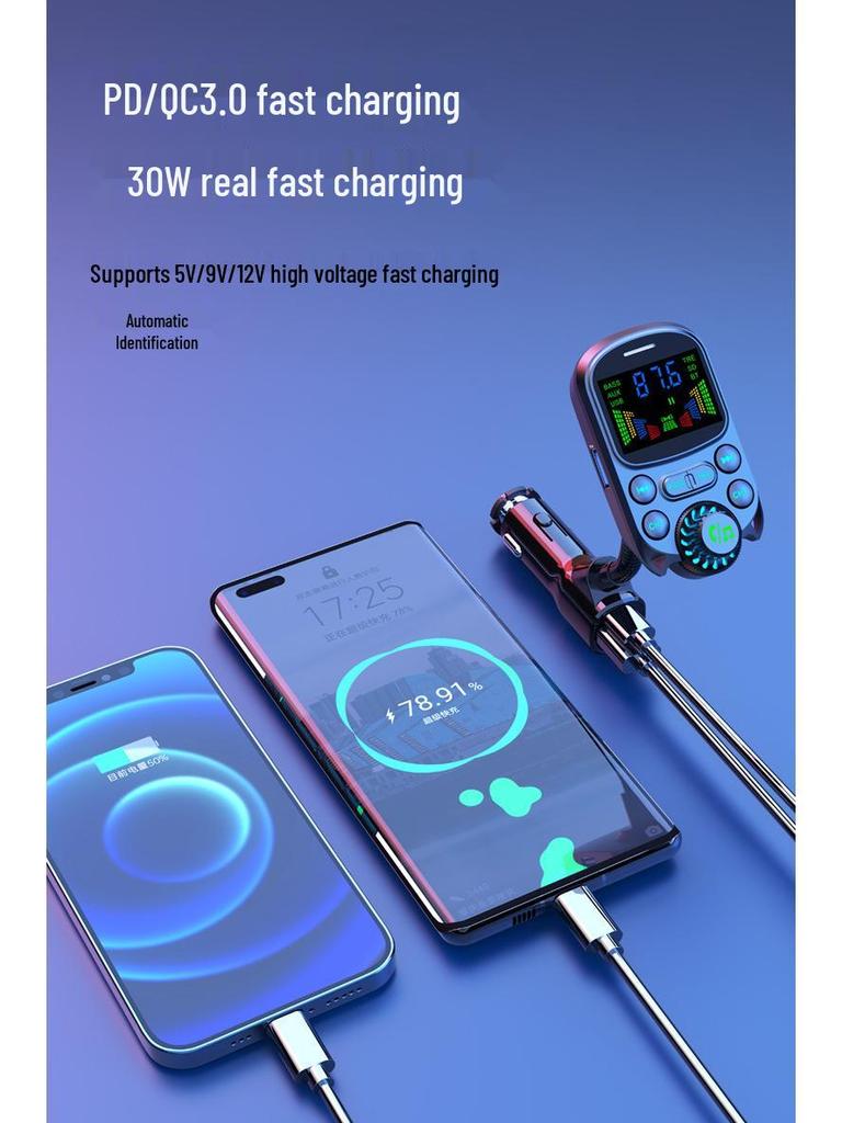 Bluetooth FM Transmitter Auto MP3 Player mit Dual USB Autoladegerät