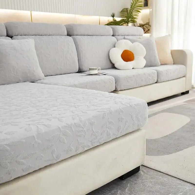 Vastag bársony kanapé üléspárna huzat Stretch jacquard szekcionált kanapéhuzat L alakú sarokfotelhuzatok