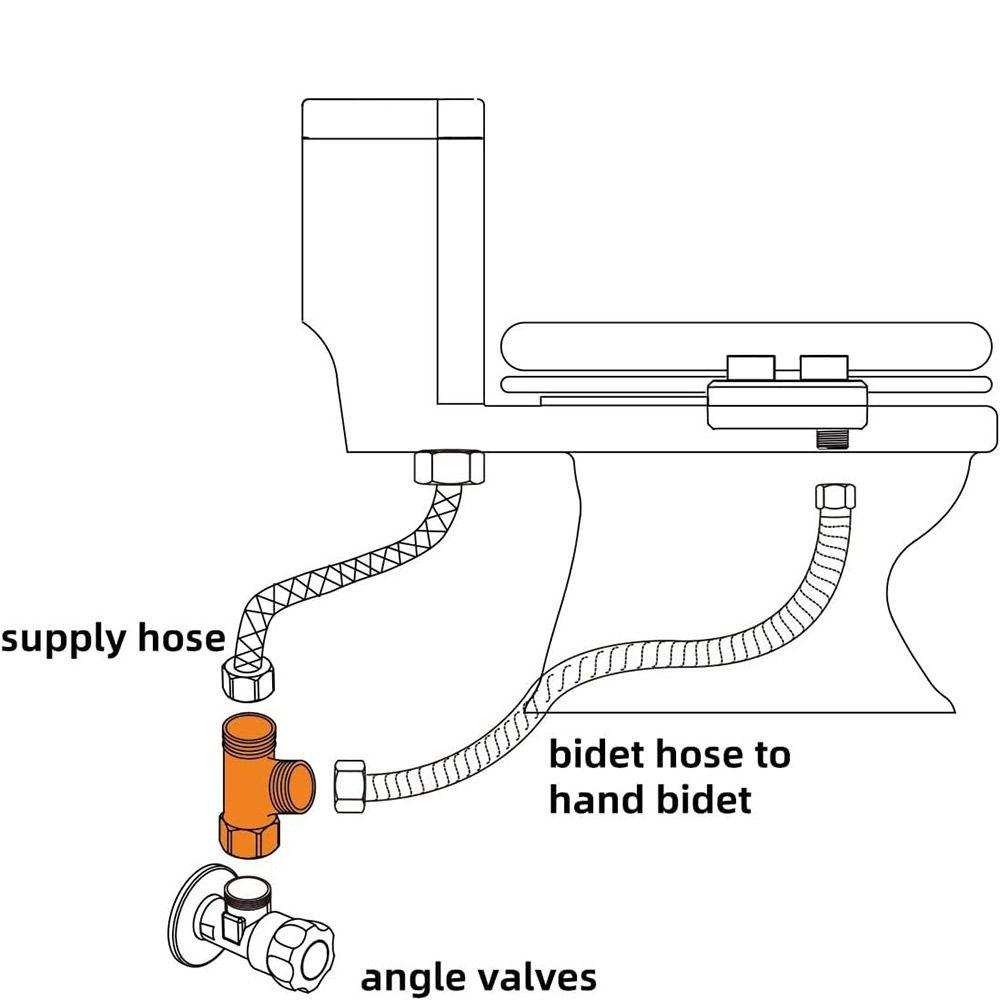 3/8' 1/2' 9/16' 15/16' Tee Joint 3 Way T Valve Connector Durable Toilet Seat Bidet Attachment