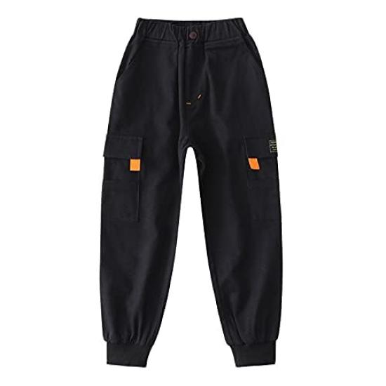 Rolanko Cargo Long Junior Solid Perfect for School or Everyday Size 150 Boys' Pants, Kids' Pants, Casual, Cotton, Wear, Black,