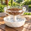 Large Capacity Cat Feeder Removable 2 Tier Pet Feeder Ant Proof Food Dish And Easy Clean Bowl Water Dispenser 2-in-1 Plastic Feeding for Outdoor
