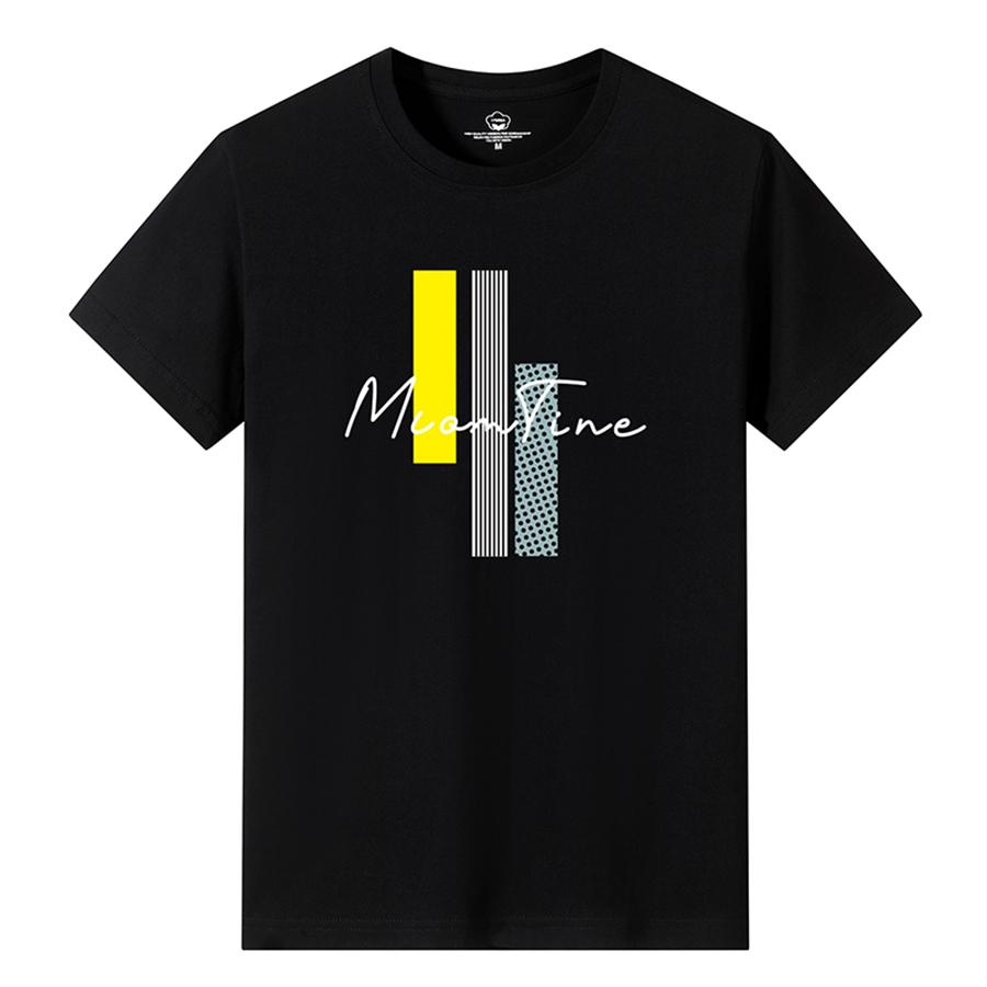 Loose Fit Summer Casual Cotton TShirt Short Sleeve Crew Neck Geometric Print Mens Top Breathable Comfortable Unisex Shirt