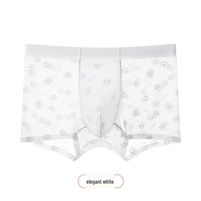 Men’s Antibacterial Hyaluronic Acid Boxer Briefs with Avocado Jacquard Lace and Camellia Scent