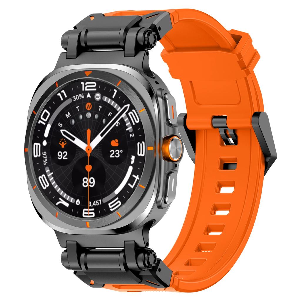 Gummiband för Samsung Galaxy Ultra Watch 47mm Sport Herrarmband för samsung GALAXY ULTRA 7 47MM Inget Mellanrum Rostfritt Stål Klockarmband
