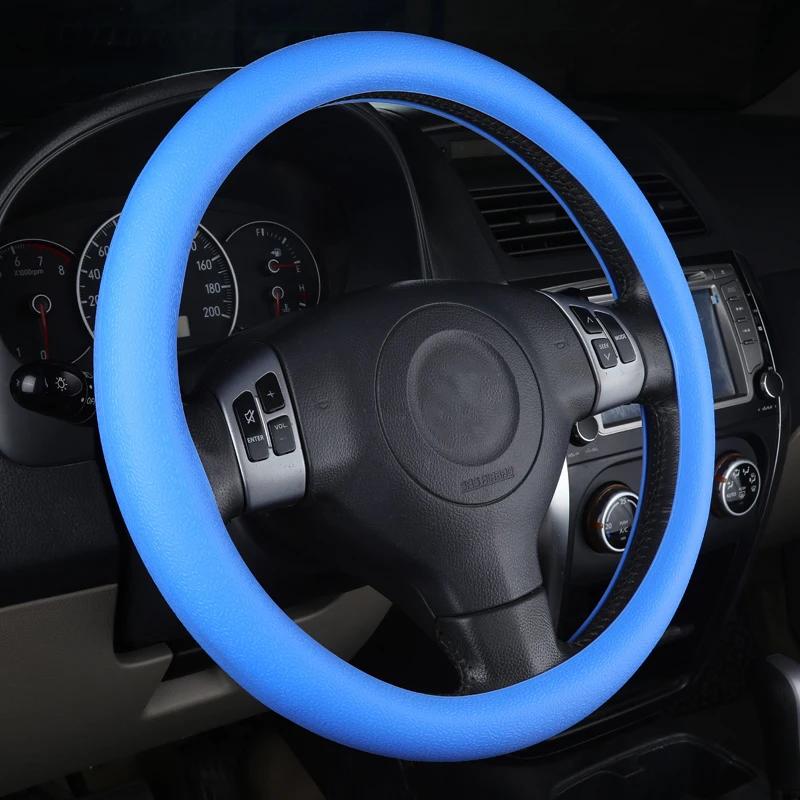 Car Styling Universal Silicone Steering Wheel Glove Cover Texture Soft Multi Color Silicon Accessories.