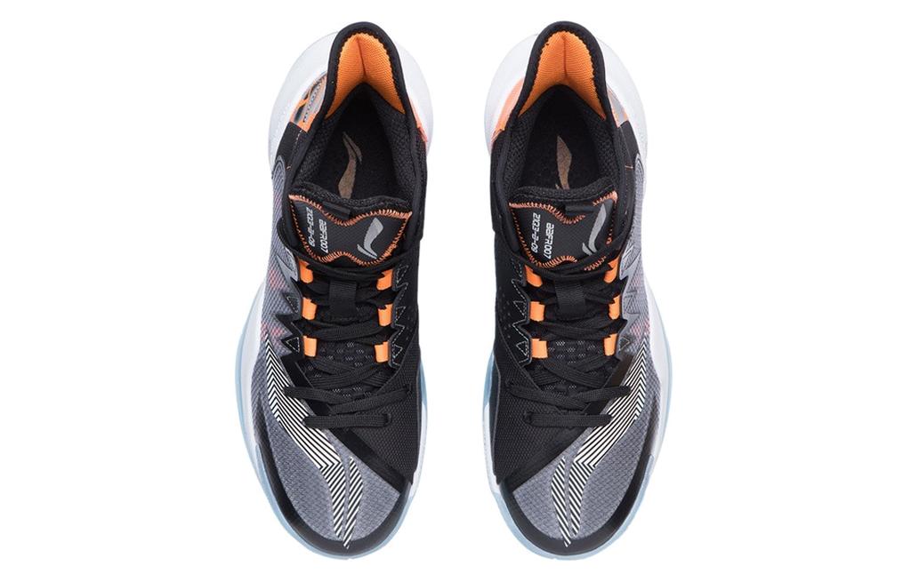 Li Ning Storm 2021 Basketball Shoes Men's Mid Top Black/White/Orange ABFR007-2