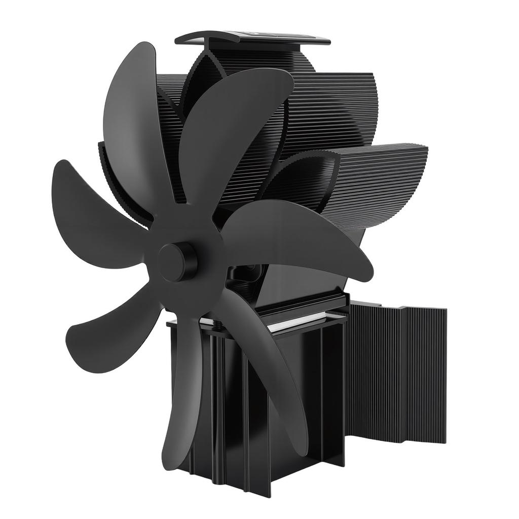 Wood Stove Fan Heat Powered Fireplace Fan 7 Blades for Wood Burning Stove Log Wall Mount Freestanding