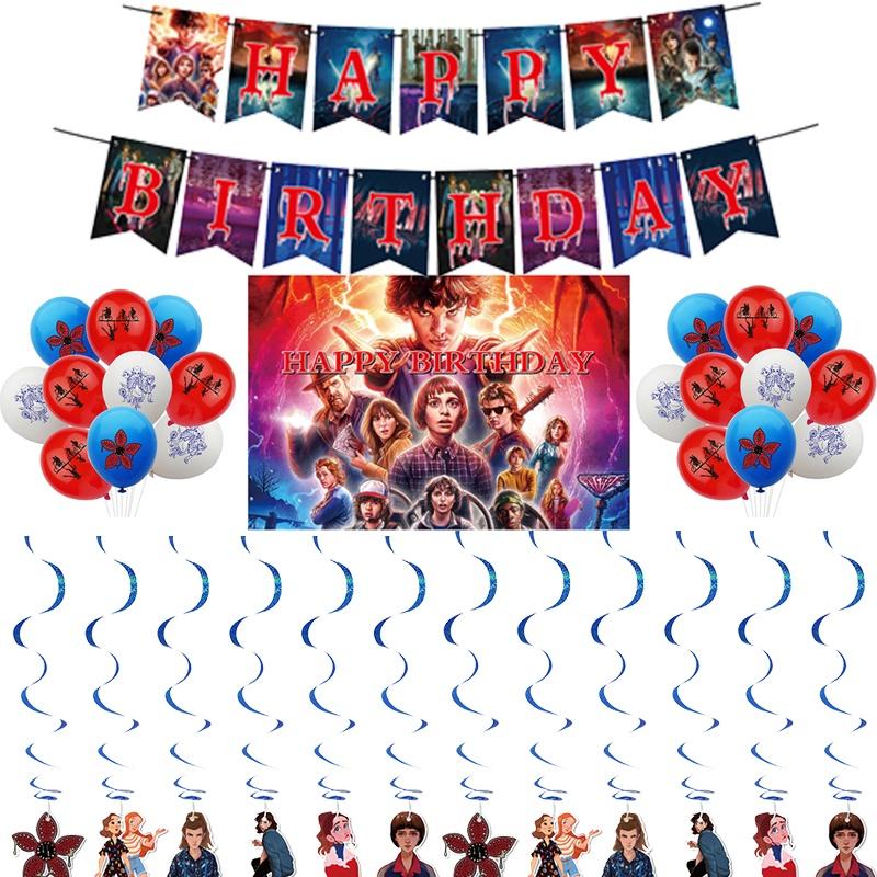 Stranger Things Geburtstagsfeier Dekoration Mysteriöse Atmosphäre Ballon Banner Set