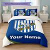 Set Biancheria da Letto Personalizzato West Bromwich Albion FC con Nome Testo 1 Copripiumino + 2 Federe Logo Calcio Regalo Personalizzato per Occasioni Speciali Decorazione Camera da Letto