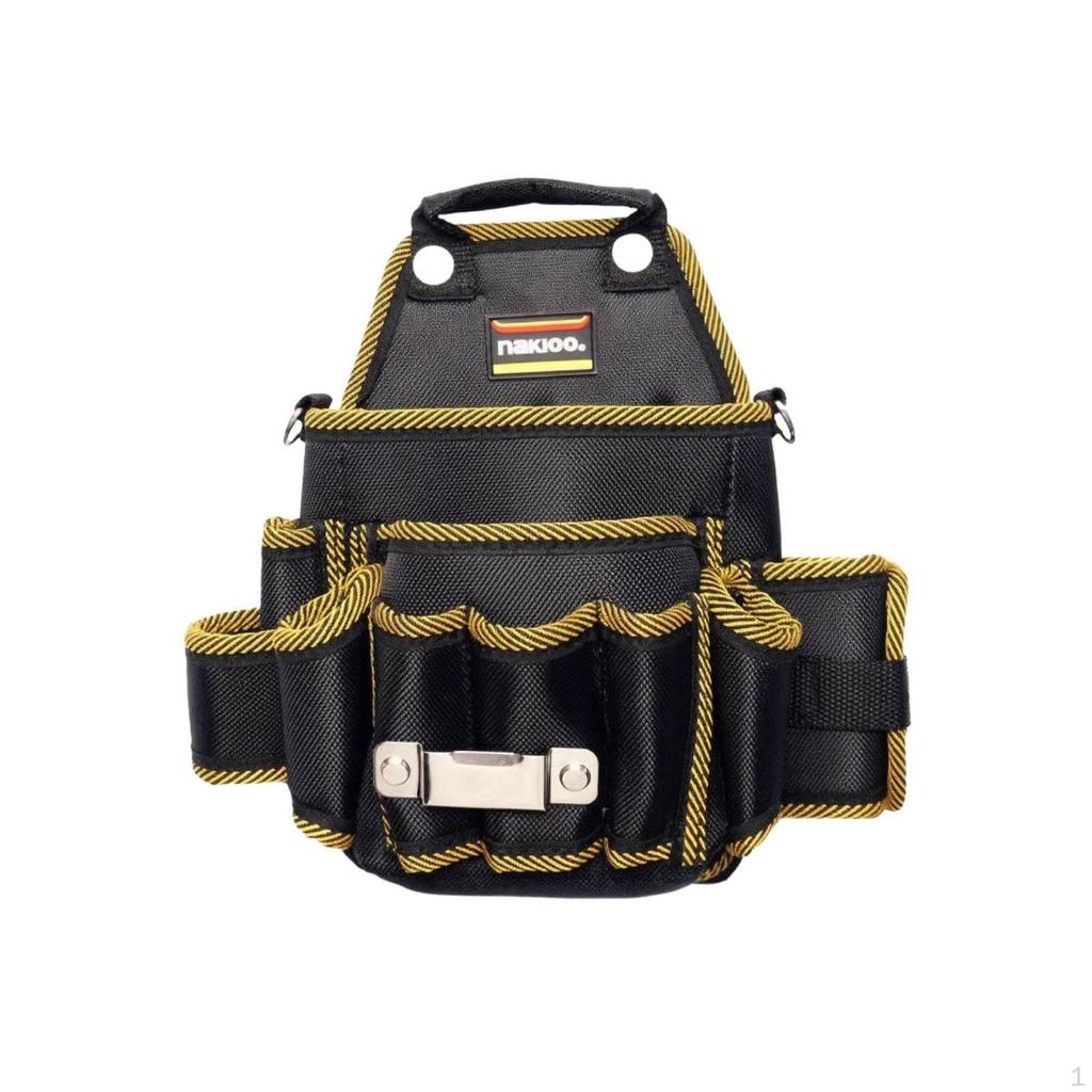 Tool Pouch with Hanging Buckle Waist Multiple Compartments for Electricians, Carpenters,