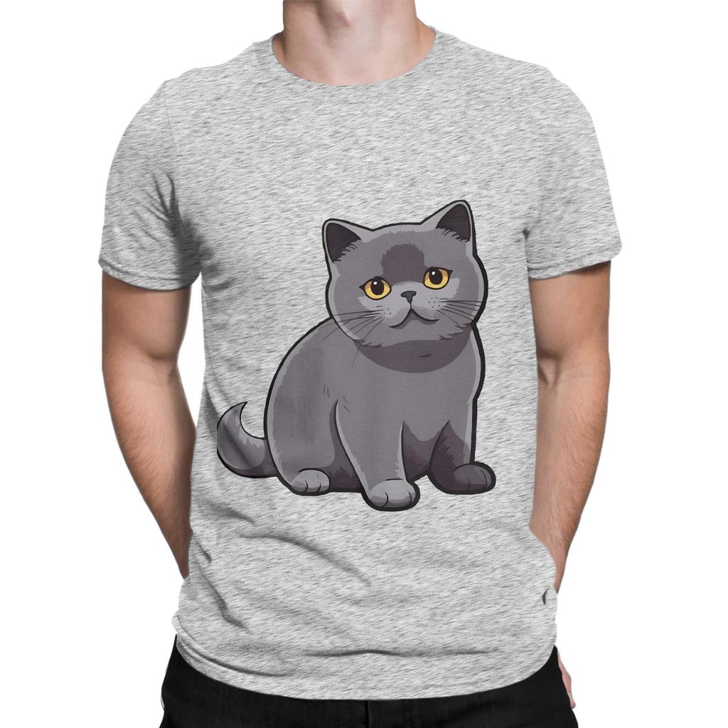 Cute British Shorthair poster Novelty 100 Cotton TShirt Shorthair Tees Tops For Unisex
