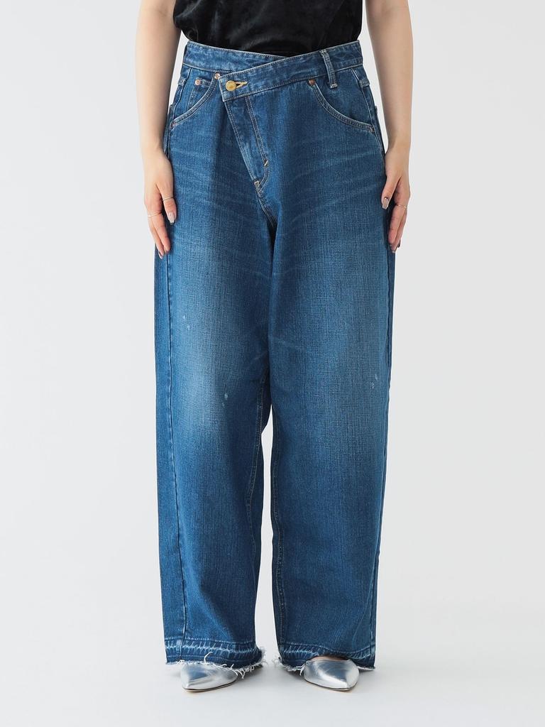 Beams Boy Work Pants [Special Order] Lee X Maturely Denim Asymmetric Pants, Women's, Blue, Size S