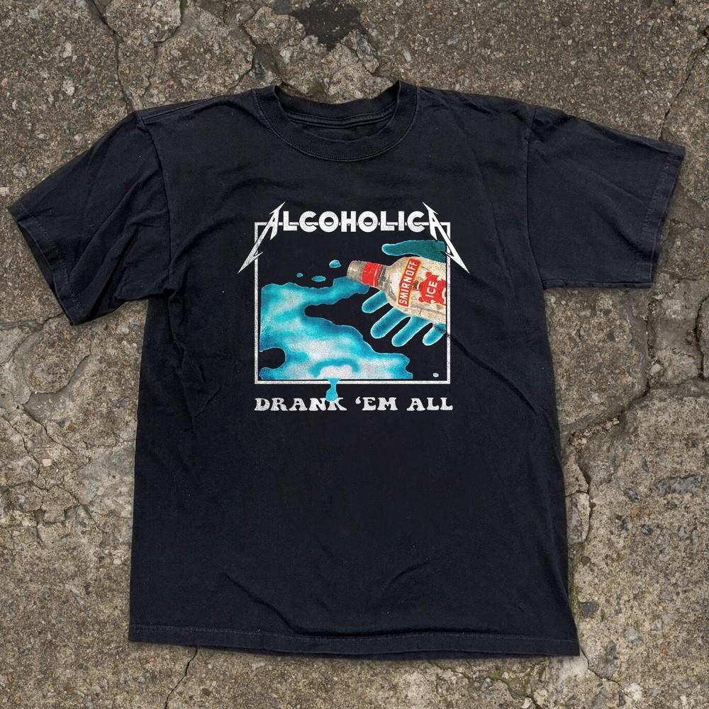 

Metallica Alcoholica Drunk Em All Унісекс Чорна Футболка Розмір S-5XL Унісекс Футболка M