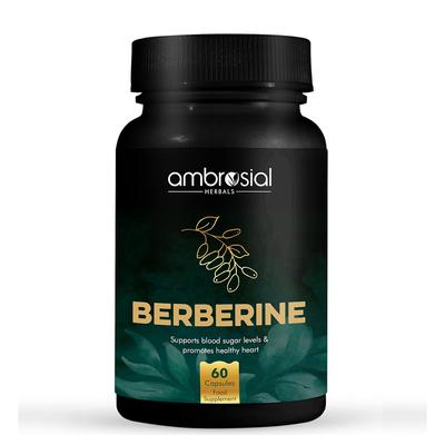 AMBROSIAL Berberine HCL 500mg Each Capsule High Strength Berberine Supplements To Manage Diabetes and Blood Sugar Levels (Pack of 1-60 Capsules)