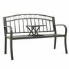 Garden Bench - Maison Exclusive - Integrated Table - Grey - Steel 120 X 51 X 81 Cm