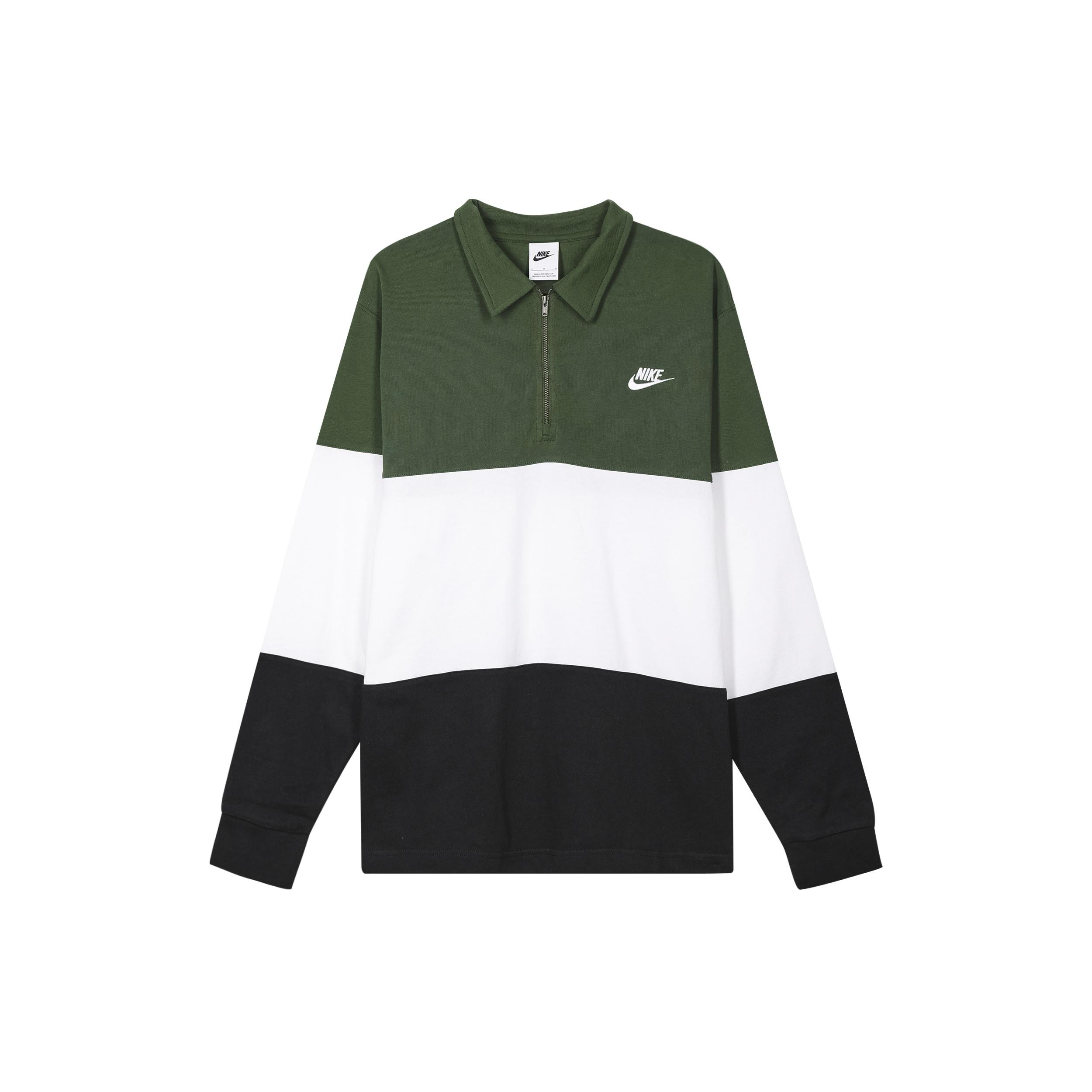 Nike Club Long-Sleeve Top `Green White