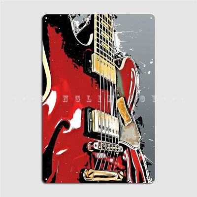 Gitarrenmusik Kunst Metallschild Poster Wandbild Retro Wanddeko Zuhause Blechschild Poster