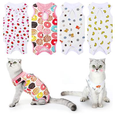 Fato de Recuperação Cirúrgica para Gatos para Feridas Anti-lambidas ou Doenças de Pele Roupa Respirável para Castração de Gatos Roupas para Cuidados de Filhotes e Gatinhos